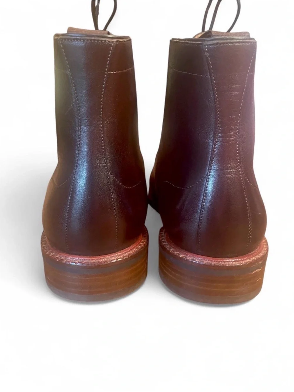 Beckett Simonon Gallagher Brown Leather MocToe Boots M 8.5 Blake Stitch Like New